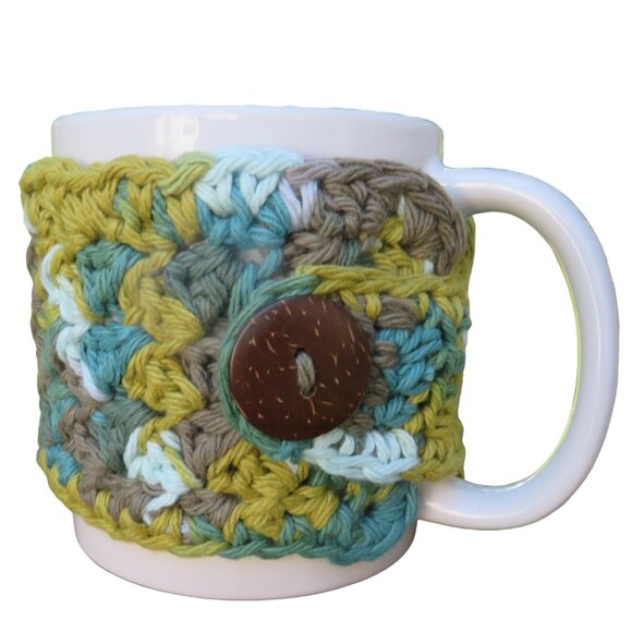 Crocheted Mug Cozy Handmade Coffee Cup or Tea Warmer - Picture 5 of 5